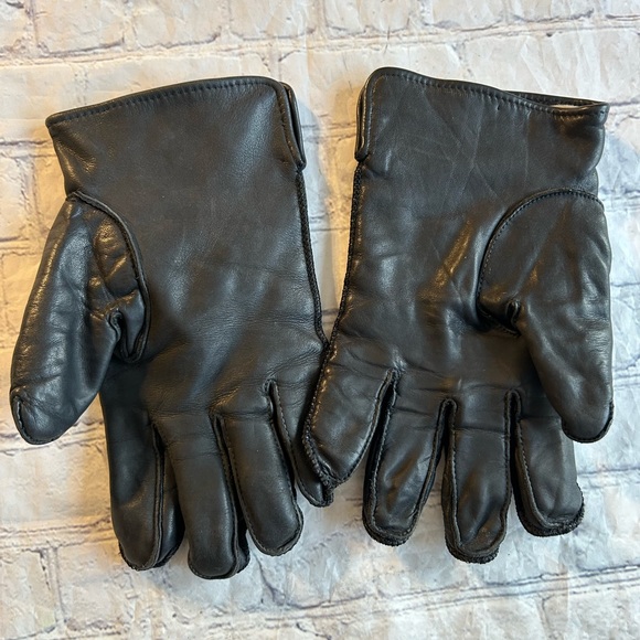 MENS HEAVY QUALITY BLACK LEATHER GLOVES SIZE L/XL - Picture 2 of 6